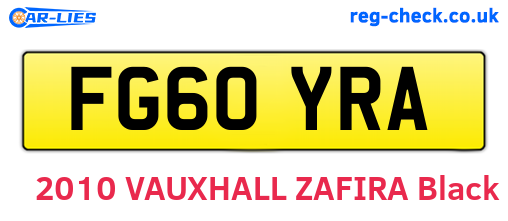 FG60YRA are the vehicle registration plates.