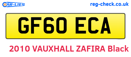 GF60ECA are the vehicle registration plates.