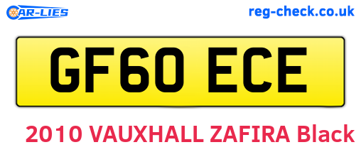 GF60ECE are the vehicle registration plates.