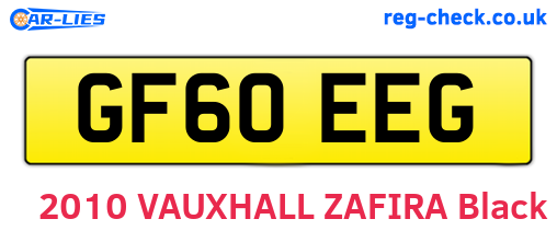 GF60EEG are the vehicle registration plates.