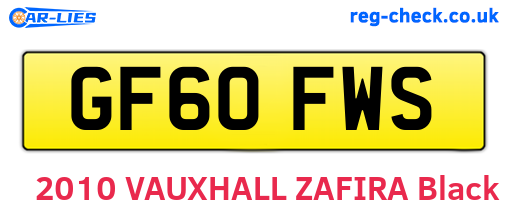 GF60FWS are the vehicle registration plates.