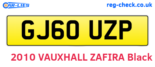 GJ60UZP are the vehicle registration plates.