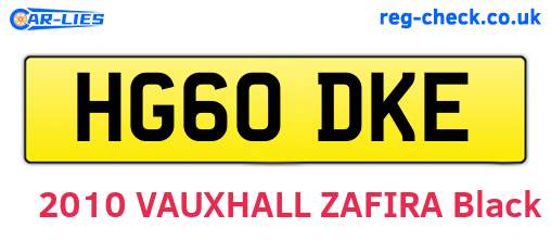 HG60DKE are the vehicle registration plates.