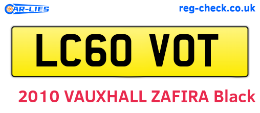LC60VOT are the vehicle registration plates.