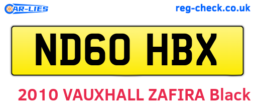 ND60HBX are the vehicle registration plates.