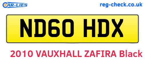 ND60HDX are the vehicle registration plates.