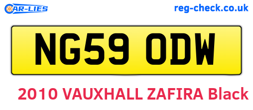NG59ODW are the vehicle registration plates.
