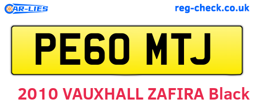 PE60MTJ are the vehicle registration plates.
