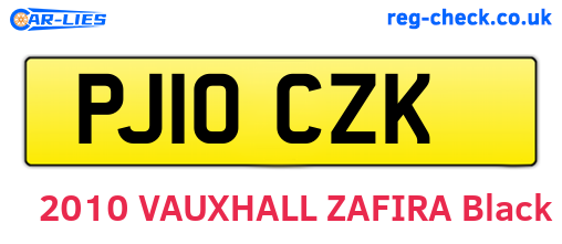 PJ10CZK are the vehicle registration plates.