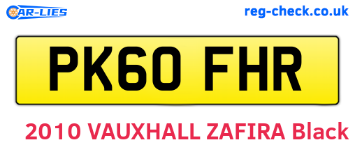 PK60FHR are the vehicle registration plates.