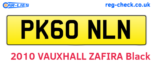 PK60NLN are the vehicle registration plates.