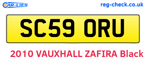 SC59ORU are the vehicle registration plates.