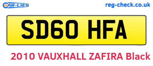 SD60HFA are the vehicle registration plates.
