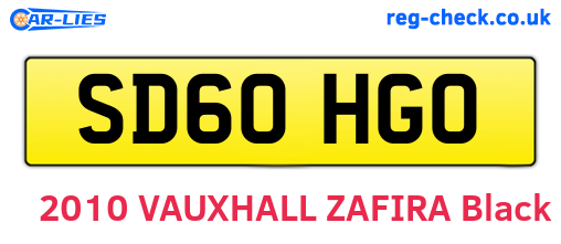 SD60HGO are the vehicle registration plates.