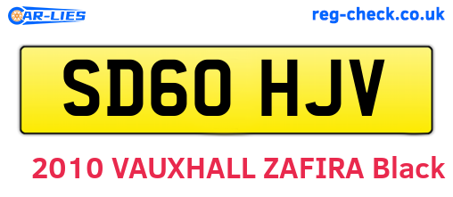 SD60HJV are the vehicle registration plates.
