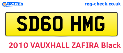 SD60HMG are the vehicle registration plates.