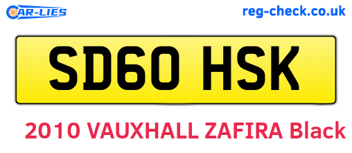 SD60HSK are the vehicle registration plates.