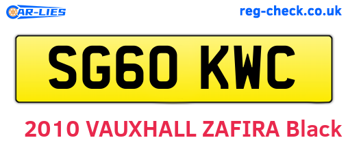SG60KWC are the vehicle registration plates.