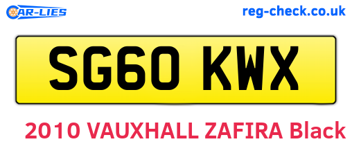 SG60KWX are the vehicle registration plates.