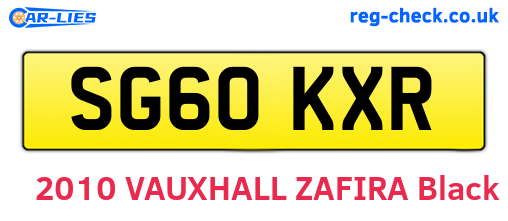 SG60KXR are the vehicle registration plates.