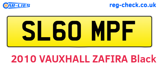SL60MPF are the vehicle registration plates.