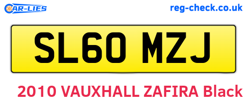 SL60MZJ are the vehicle registration plates.