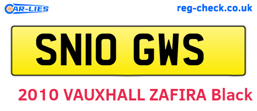 SN10GWS are the vehicle registration plates.
