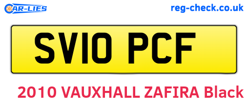 SV10PCF are the vehicle registration plates.