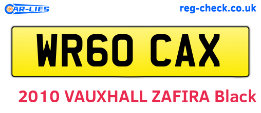 WR60CAX are the vehicle registration plates.