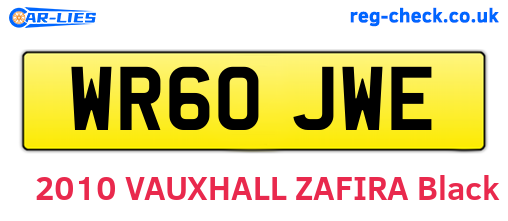 WR60JWE are the vehicle registration plates.