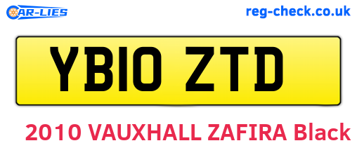 YB10ZTD are the vehicle registration plates.