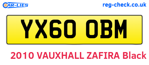 YX60OBM are the vehicle registration plates.