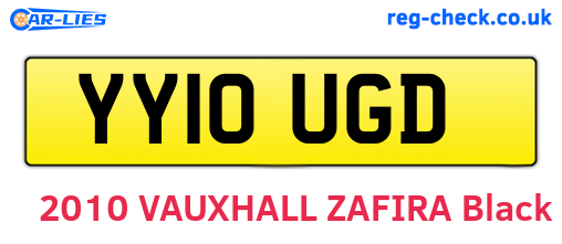 YY10UGD are the vehicle registration plates.