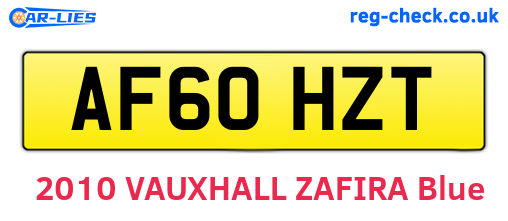 AF60HZT are the vehicle registration plates.