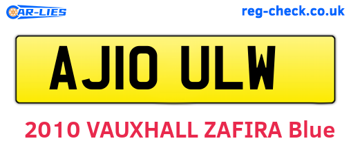 AJ10ULW are the vehicle registration plates.