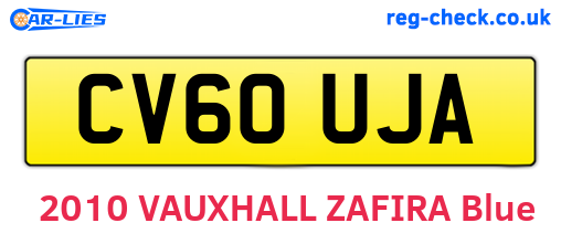 CV60UJA are the vehicle registration plates.