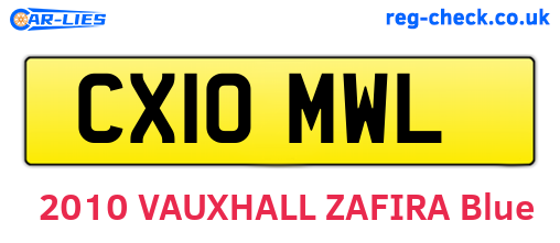 CX10MWL are the vehicle registration plates.