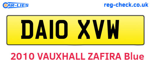 DA10XVW are the vehicle registration plates.