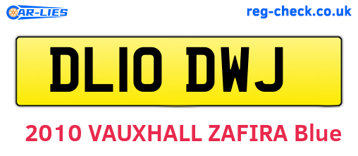 DL10DWJ are the vehicle registration plates.