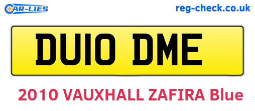 DU10DME are the vehicle registration plates.