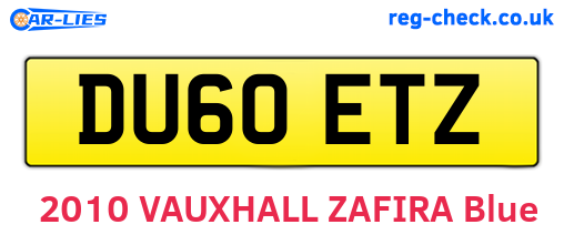 DU60ETZ are the vehicle registration plates.
