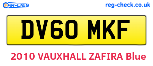 DV60MKF are the vehicle registration plates.