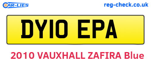 DY10EPA are the vehicle registration plates.