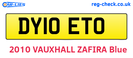 DY10ETO are the vehicle registration plates.