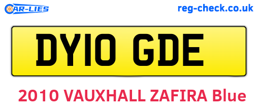 DY10GDE are the vehicle registration plates.
