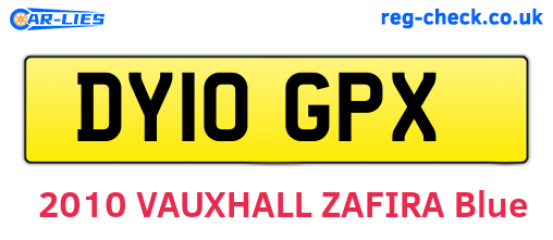 DY10GPX are the vehicle registration plates.