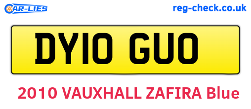 DY10GUO are the vehicle registration plates.