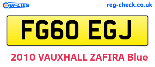 FG60EGJ are the vehicle registration plates.