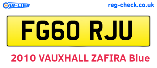 FG60RJU are the vehicle registration plates.