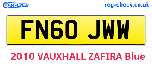 FN60JWW are the vehicle registration plates.